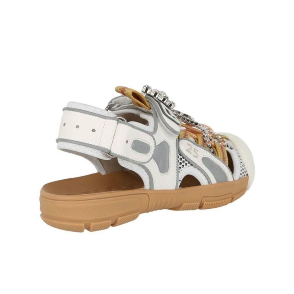 Gucci Tinsel Crystal Embellished Sandals White Size 36 - Picture 2 of 10